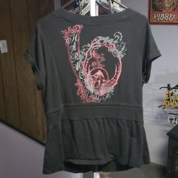 Black zip up short sleeve with harmony logo - Picture 2 of 3